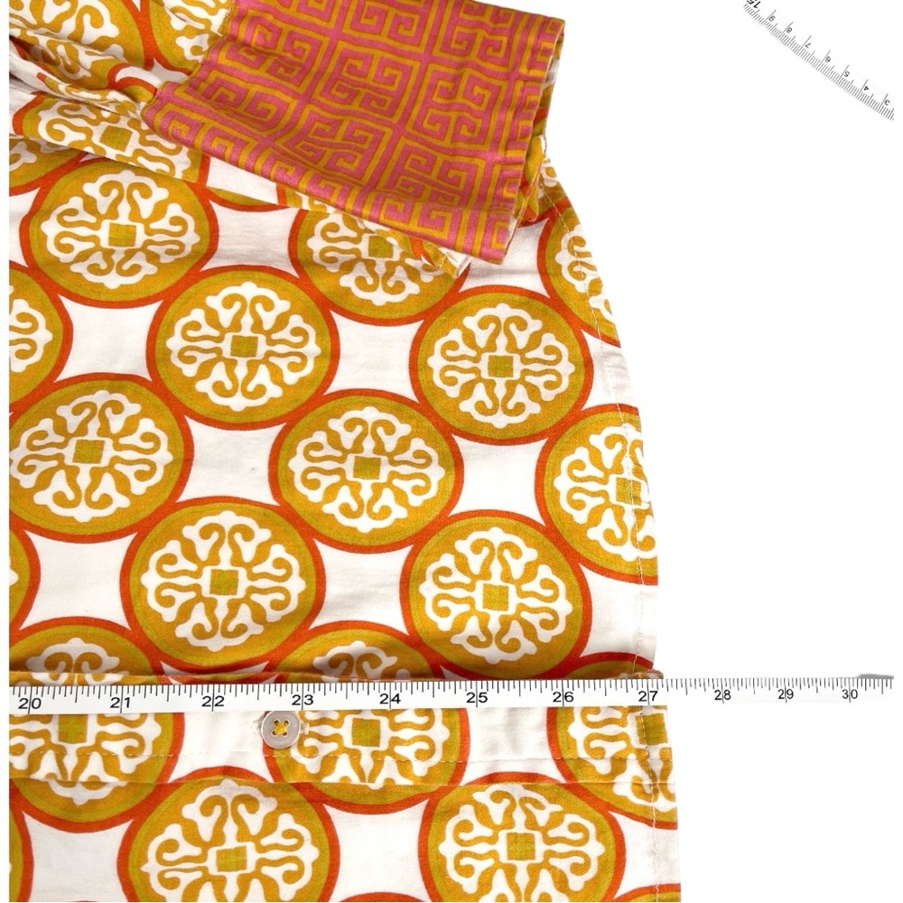 Tizzie Orange Patterned Button Down Shirt - image 5